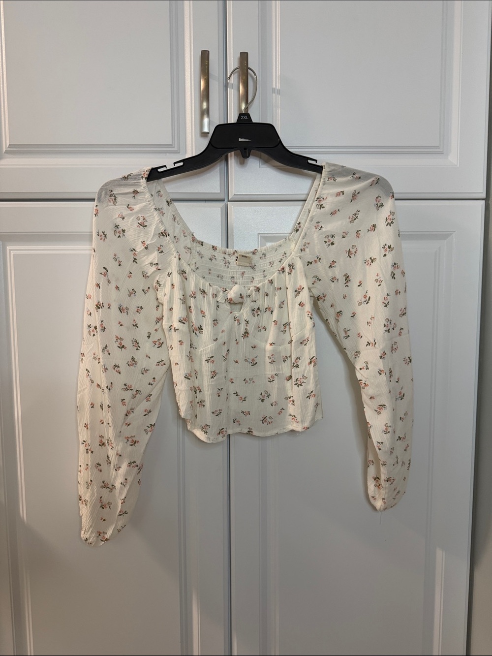 Billabong Cream Blouse with Pink Floral Print